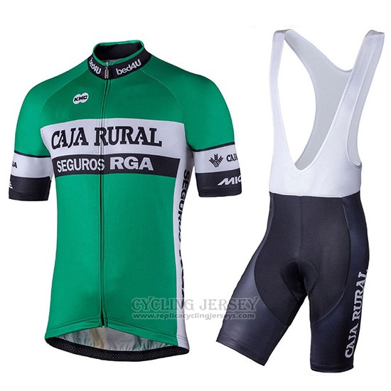 2018 Cycling Jersey Caja Rural Green Short Sleeve and Bib Short